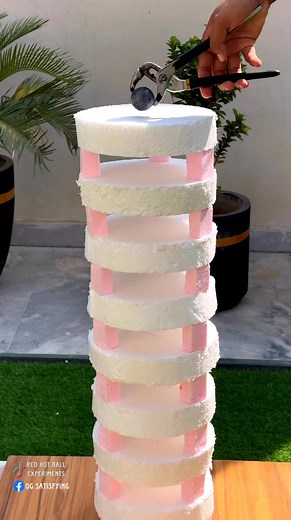 Hot Metal Ball Vs Spherical Styrofoam #asmrsounds #satisfyingvideo #science #styrofoam #fyp #asmr | Gourmet ASMR