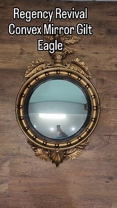 Regency Revival Convex Mirror Gilt Eagle #canonburyantiques #antiques #decorativearts #regencymirror #convexmirror #giltmirror #regencyantiques #regency | Canonbury Antiques
