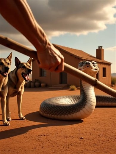 “Giant Snake Attack in Village! 🐍 | Brave Man Saves His Dogs