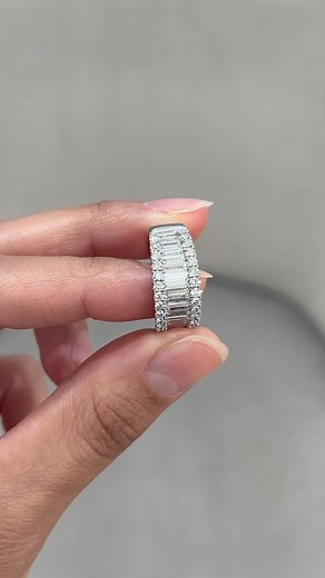 How dazzling is this thick diamond band? 🤩🫶🏻 #diamond #diamondring #diamondband #statementring #boldring #bolddiamondjewellery #statementjewelry #thickdiamondband | Johnsons Jewellers