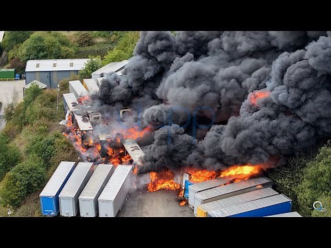 Major Blaze Engulfs HGV Trailers in Bradford