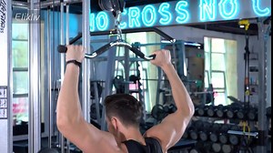 Lat Pulldown Bar, 31in Solid Steel Curl Bar Lat Pull Down Bar for Cable Machine, Lat Pulldown Attachments, 880lbs Max Load Rotatable Tricep Press Down Bar, Home Gym Accessories for Weight Lifting