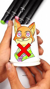 Zootopia Paper Cup Eyes Changing Crafts Easy Zootopia 2 Nick Wilde #trending | artskids2.0