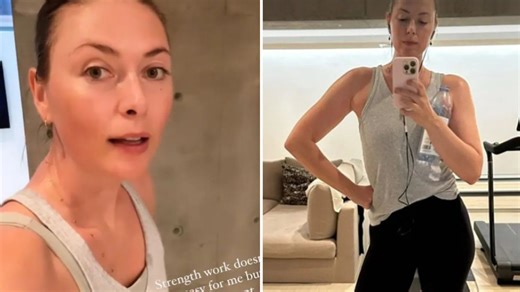 Former Wimbledon winner shows off toned physique & pants as she works up a sweat