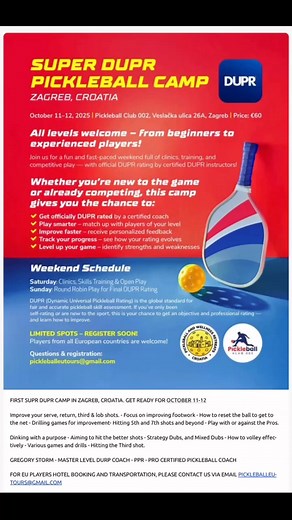 Croatia’s First SUPR DUPR, JOIN US. For more details visit our website creativeeuropeanadventures.com #pickleballtournament #pickleball #pickleballgroups #PickleballTours #pickleballtravel #pickleballlovers #pickleballlovers #pickleballislife #pickleballdupr | Kekoa Bauer