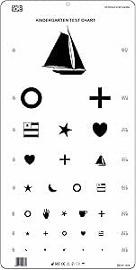 Kindergarten Distance Vision Chart with Black Symbols 6m / 20ft
