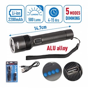 Fixtec High Power Long Distance Rechargeable Super Bright Aluminum Alloy Torches LED Flashlight