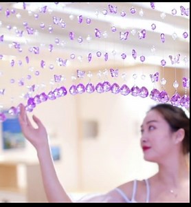 Butterfly Acrylic Crystal Beaded Curtains Arched String Beads Doorway Curtain Room Partition Drapes Home Wedding Decor