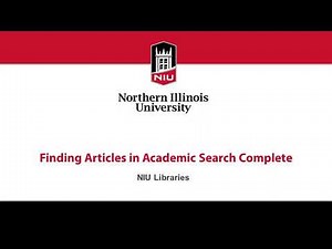 Finding Articles Using Academic Search Complete