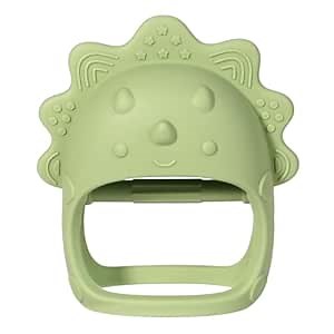 Silicone Baby Teether, Soft Teething Toy for Baby Gums Relief, Baby Chewing Toys for Sucking, Easy to Hold (Green)