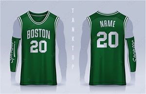 [Hot Item] Boston Print Embroidery Green Basketball Jersey with Logos