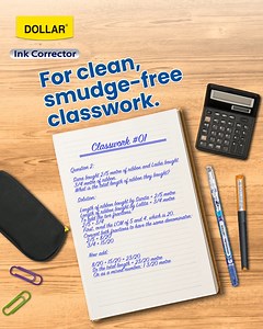 3.1K views · 44 reactions | Excited for a perfect start to the term? Don’t let a regular corrector mess it up! Switch to Dollar 2X Ink Corrector, cleans in one swipe, lasts way longer. Because first impressions matter. #DollarStationery #inkcorrector2x #Dollar | Dollar Stationery | Facebook