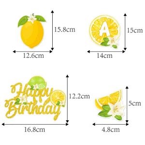 [Hot Item] Paper Banner Cake Topper Decoration Set Summer Lemon Theme Birthday Party Supply