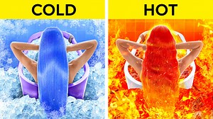 107K views · 1.1K reactions | Hot vs cold girls  school hacks that will save your life ❤️ fire vs icy girl challenge by 123 go! | 123 GO FOOD | Facebook