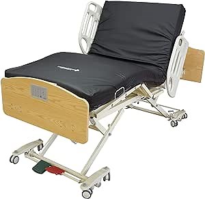 Lynacare HomeCare Hospital Beds HC107 Hi-Low Hospital Bed Set - Oak (MedMattress Care Mattress, 80" x 36")