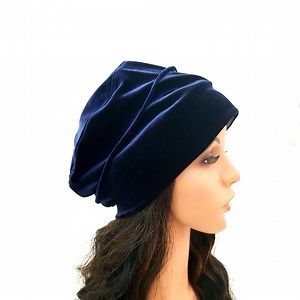 Womens Velvet Beret-style Hat Dark Blue Headwear Lined Custom Size - Etsy