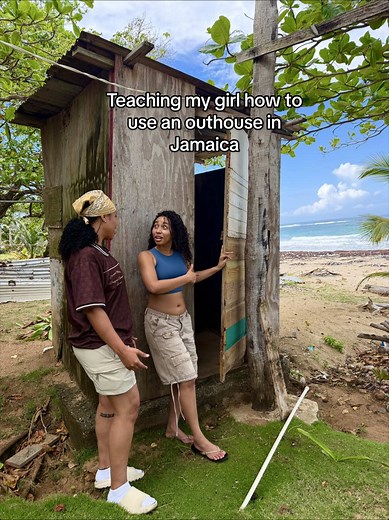 Teaching City Girl Outhouse Use in Jamaica 😂