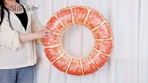 Shindel 4PCS Inflatable Fruit Pool Floats, Float Pool Tubes Watermelon Grapefruit Orange Kiwi Swimming Rings for Kids Summer Pool Party Lake Beach