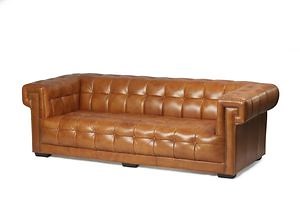 [Hot Item] Vintage Style Genuine Leather Sofa Chesterfiled Living Room Couch Multi-Colors