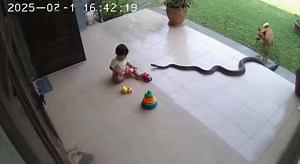 3.6K views · 21 reactions | The brave dog saved the baby from the python attack. | Sin Poses Ni Corbatas | Facebook