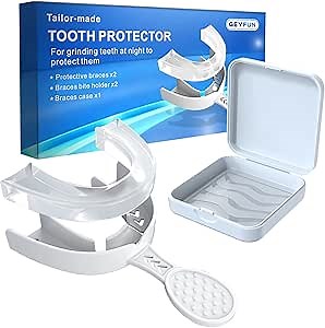 Night Guards for Teeth Grinding - Mouth Guard for Grinding Teeth - Mouth Guard for Clenching Teeth at Night -Teeth Grinding Mouth Guard for Sleep, Moldable Mouth Guard with White Mouthguard Case