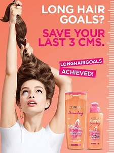 Long hair dreams come true! 😍 The L'Oréal Paris Dream Long range protects hair and reinforces its lengths so you can save your last 3 centimeters. #DareToDreamLong #LorealHair | L’Oréal Paris