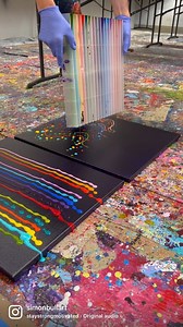 I have created so many paintings with this old IKEA CD rack but still feel like I am in the learning stage. It’s very unpredictable and that is part of the fun, I will probably never master it and I’m ok with that, in fact I prefer it that way. 🖼️ Originals - meusegallery.com Buy A Stocking, Get a Stocking 50% off at - simonbullshop.com Subscribe to my Instagram for more information about my Art Process. •#meusegallery #simonbullart #abstract #abstractartist #contemporaryart #inthestudio #artpr