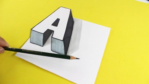 How to Create a 3D Letter A Drawing Tutorial