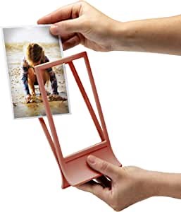 Peleg Design Clipic Photo Frame 4x6, Double Sided Desk Photo Display, Free Standing Desktop Picture Frame with Clip Design for Easy Quick Change, Pink