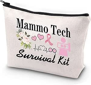 JYTAPP Mammo Gifts Bag Mammo Tech Survival Kit Cosmetic Bag Mammo Tech Mammography Zipper Pouch Mammo Technologist Gift
