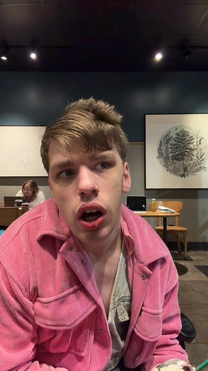 4.7K views · 83 reactions | Yes, I'm wearing a fabulous pink turtleneck. Yes, I'm at my happy place. And YES, I have the legendary Tobie Chip ALL over my face! 路‍♂️ A true Gay Barbie Boy isn't afraid to get a little messy for what he loves!  It's just that good, I couldn't help it! 凉✨ #TobieChip #StarbucksLover #GayBarbieBoy #Messy #Frappuccino | Toby Smiles | Facebook