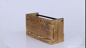 MyGift Rustic Burnt Wood Magazine Rack with Industrial Black Metal Pipe, Wall Mounted Magazine Newspaper Brochure Holder Display Organizer for Home Office Waiting Room