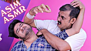 ASMR hair wash and head massage by asim barber | neck crack head massage for better relaxation | Home ASMR clinic
