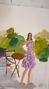 1.9K views · 66 reactions | Summer selfie 1. Mixed media on arches hot press paper. #selfie #painting #acrylic #gouache | August Wren | Facebook