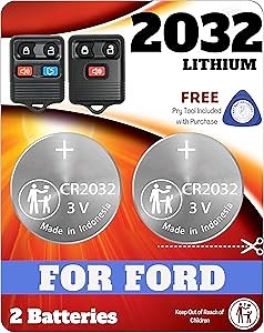 Key Fob Battery for Ford Mazda Lincoln CR2032 (2 Pack) Explorer F150 Ranger Fusion Expedition Excursion Towncar Remote Key Battery Replacement (CWTWB1U331, 8L3Z-15K601-B) Check Fitment Guide