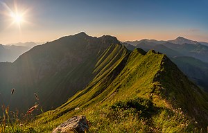 Sonnenuntergangstour in den Kleinwalsertaler Allgauer Alpen