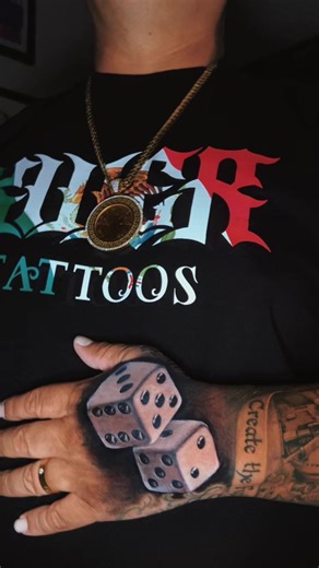 Unique Hand Tattoo Designs with Dice and Centenario Theme