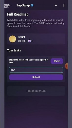 Full Roadmap | TapSwap Code | The Full Roadmap to Leaving Your 9-to-5 Job Behind |