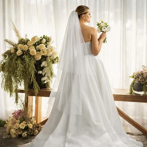 Double Layer Cathedral Veil, Soft Tulle Wedding Veil With Blusher, Long Bridal Veil - Etsy Canada