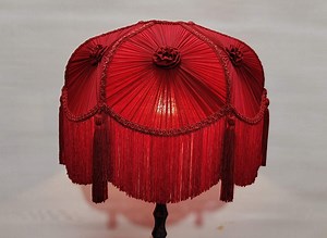 Red Scallop Dome Lampshade: Victorian Style Fringe & Tassels - Etsy
