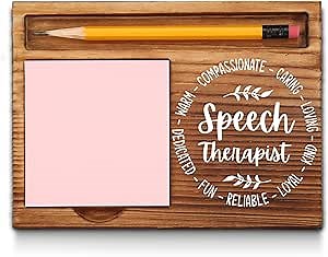Speech Therapist Appreciation Thank You Gifts, Speech Therapist Sticky Note Holder, Speech Language Pathologist SLP Office Desk Decor Self-Stick Note Pad Holders GAA18