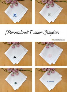 Personalized Linen And Cloth Dinner Napkins - Add A Monogram