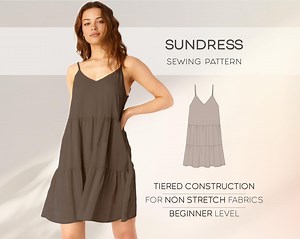 Sundress Sewing Pattern for Women, Summer Dress Pattern, Flared Dress Pattern, Cami Dress, Beginner Pattern, PDF Digital Sewing Patterns - Etsy