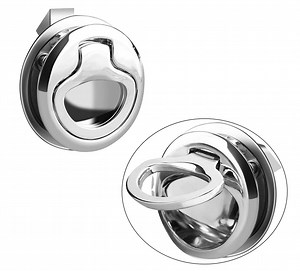 [Hot Item] Round Marine Locking Latch Stainless Steel 316 Flush Pull Ring Slam Latch for Boat Cabinet Door Hatch