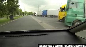 Real Whore Picked Up Between Trucks And Get Paid For Sex
