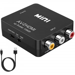 Convertisseur RCA vers HDMI, 1080P MINI Video Audio Converter, AV vers HDMI compatible PAL-NTSC pour TV PC PS3 PS2 STB Xbox VHS