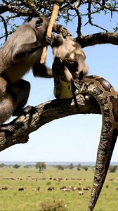 A giant python hunts a monkey in a tree. #naturalwildlife #python #monkeys | Natural Wildlife