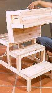 6.6K views · 31 reactions | Make a folding ladder table step! #FoldingLadderTable #DIYProjects #HomeImprovement #CraftyCreations #FurnitureDesign #UpcycleIdeas #SpaceSavingSolutions #HandmadeFurniture #WoodworkingFun #CreativeHomeDecor | Smart DIYs & Crafts | Facebook
