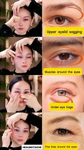 25K views · 9.6K reactions | Improve drooping upper eyelids, under-eye bags, and fine lines ✨ Activate and strengthen the eye-area muscles for a firmer, more refreshed look. Gentle, effective, and worth the consistency — save this and follow along Comment Therapy i’ll send you the link! #officeworkout #healing #taichi #qigong #kungfu #fitness #health #beauty #benefits #exercises #yoga #healingtaichii | Healing Taichii | Facebook