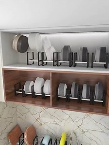 2PCS Metal Plate Holders, Plate Rack Vertical Plates Organizer Dish Storage Dying Rack for Kitchen Cabinets Counter Countertop Top and Cupboard